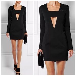 $1885 Anthony Vaccarello Black Deep V Cut Dress 2